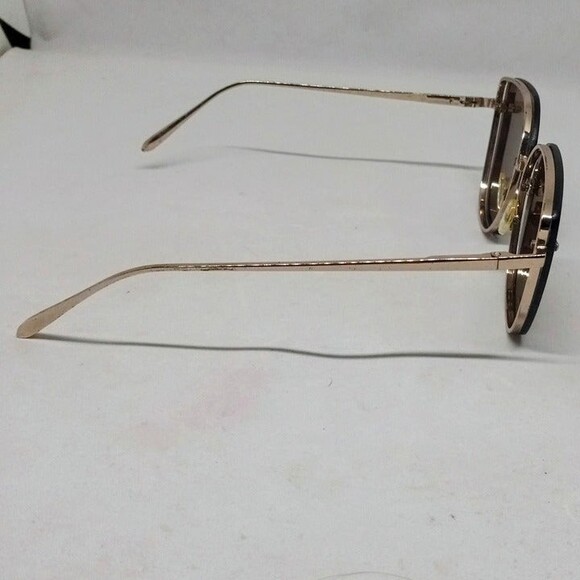 Boutique Floating Lens Cat Eye Sunglasses-Rimless-UV Protection-Gold-Brown Lens - Picture 5 of 6